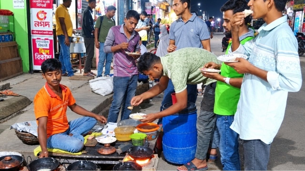 গাইবান্ধার ১ নম্বর ট্রাফিক মোড়ে ১০ টাকার চিতই পিঠা, ভর্তার স্বাদে জমজমাট আড্ডা