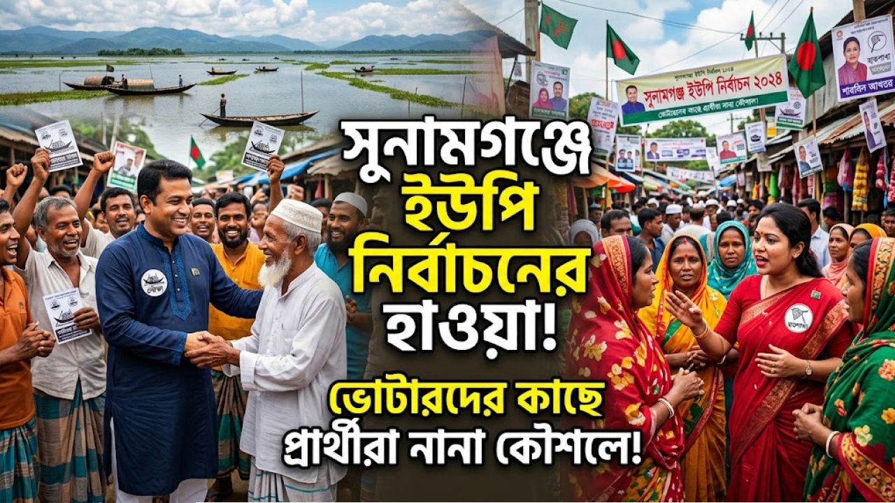 সুনামগঞ্জে ইউপি নির্বাচনের হাওয়া বইছে। নানা কৌশলে ভোটারদের কাছে প্রার্থীরা।